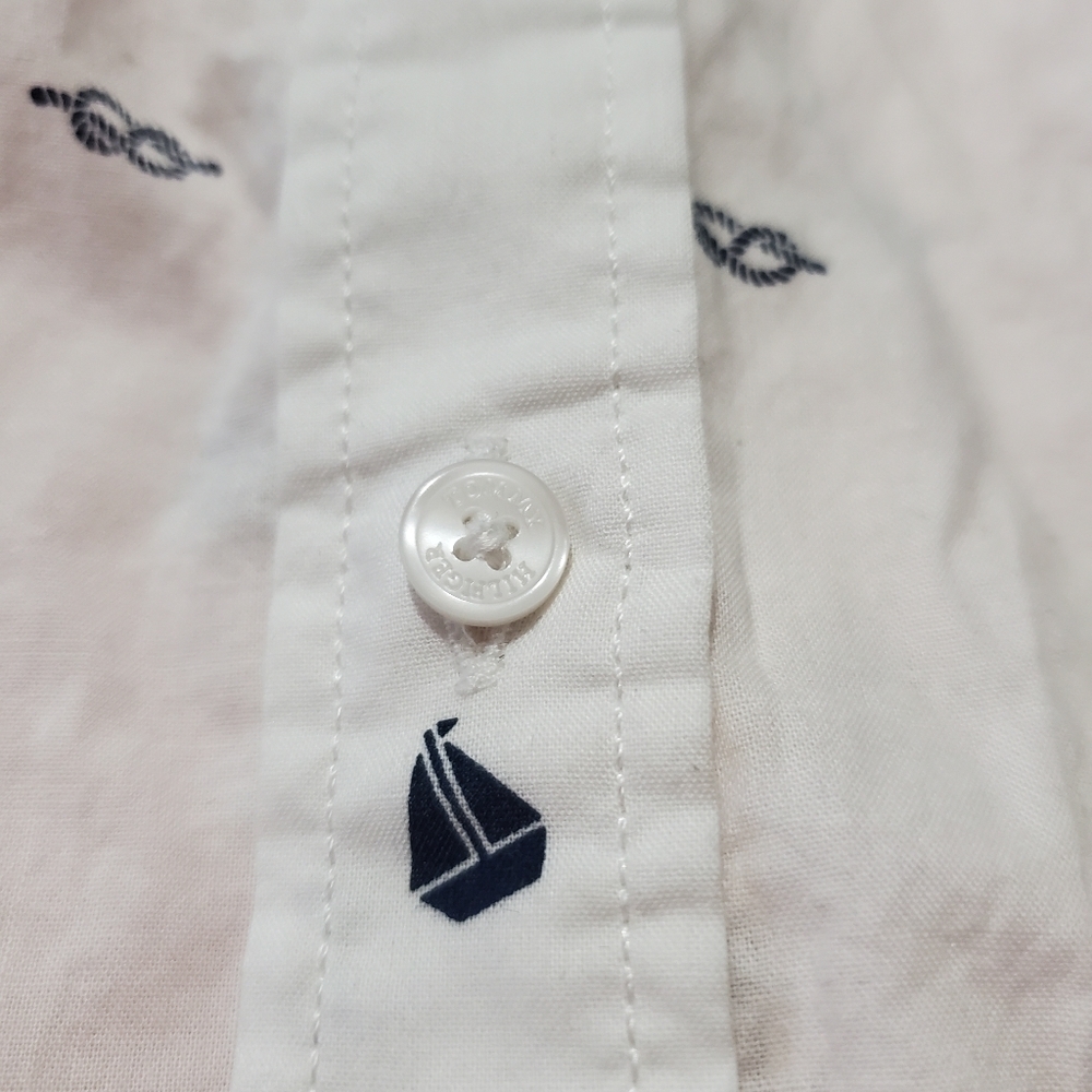 ⛵ Tommy Hilfiger Nautical Anronor Steering Wheel Print Button Up Long Sleeve ⛵ - Picture 4 of 6